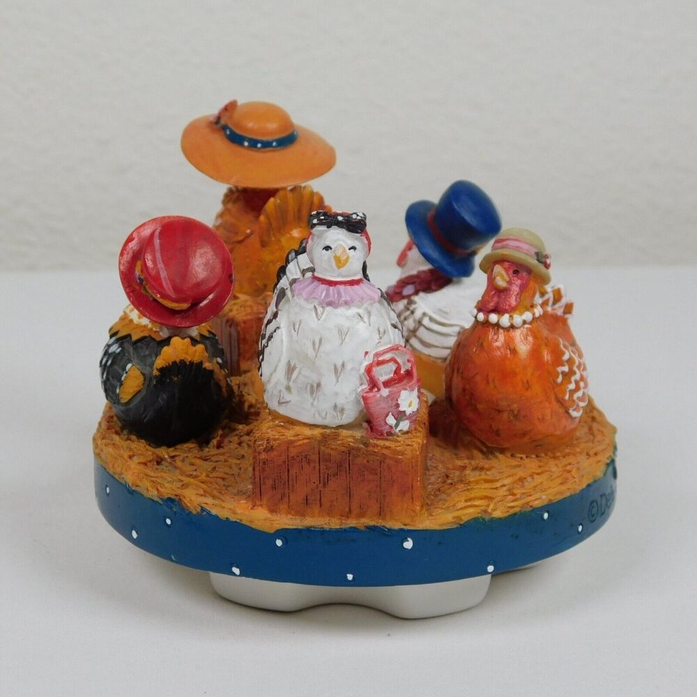 Old Virginia Candle Capper Toppers Multicolor Hen Party Chicken Rooster 3" Tall